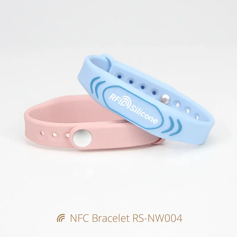 Adjustable NFC Rubber Wristbands NTAG213 HF Bracelets