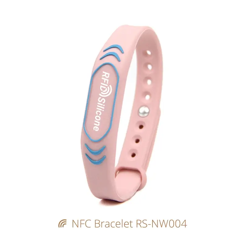 Adjustable NFC Rubber Wristbands NTAG213 HF Bracelets