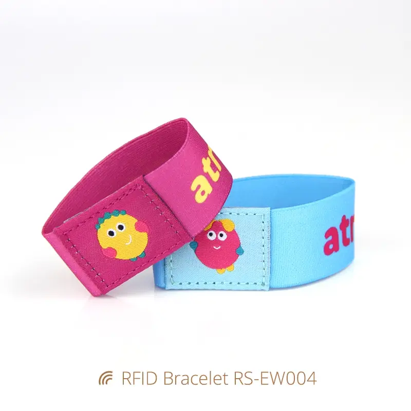 Child RFID Wristband Elastic Band Bracelets for Theme Park