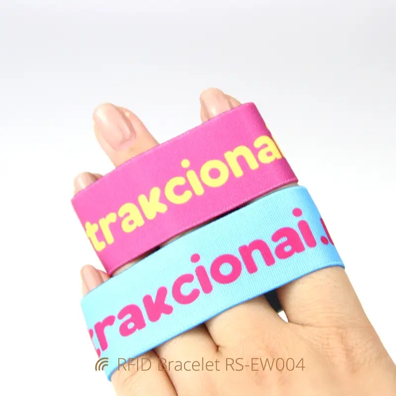 Child RFID Wristband Elastic Band Bracelets for Theme Park