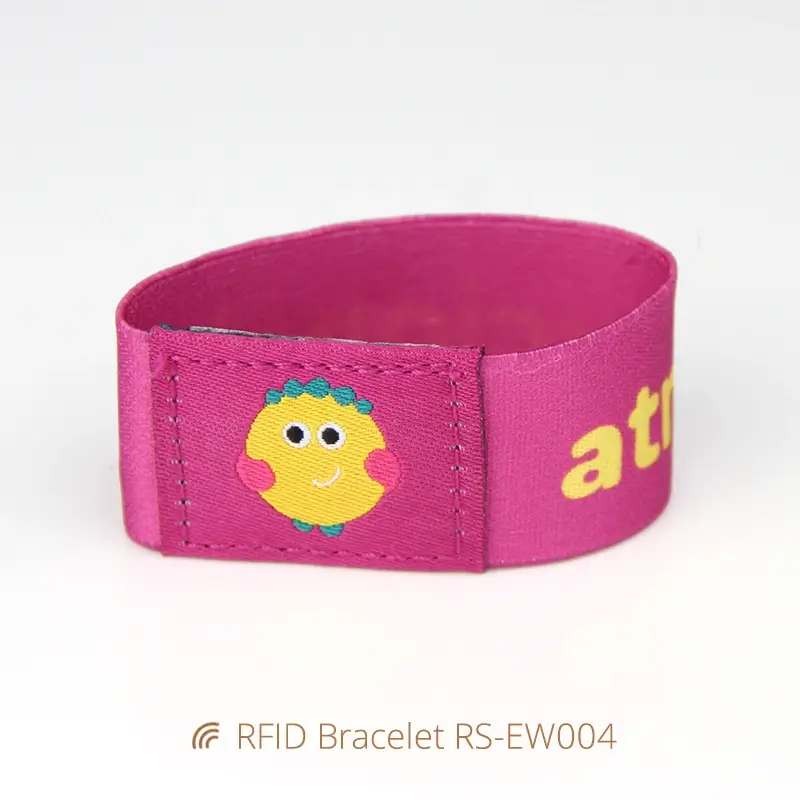 Child RFID Wristband Elastic Band Bracelets for Theme Park