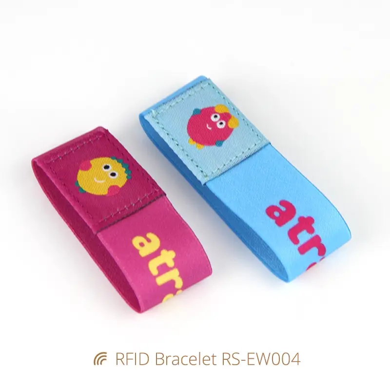 Child RFID Wristband Elastic Band Bracelets for Theme Park