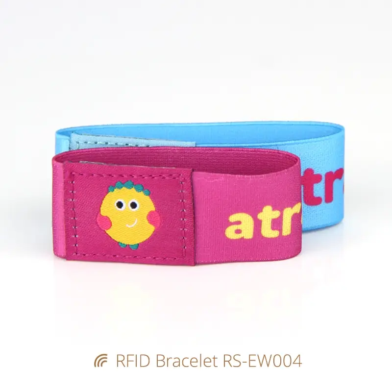 Child RFID Wristband Elastic Band Bracelets for Theme Park