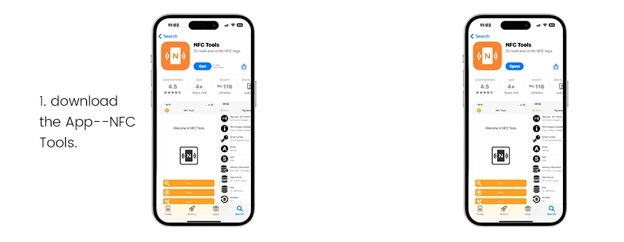 1. Download the free "NFC Tools" app and open it.