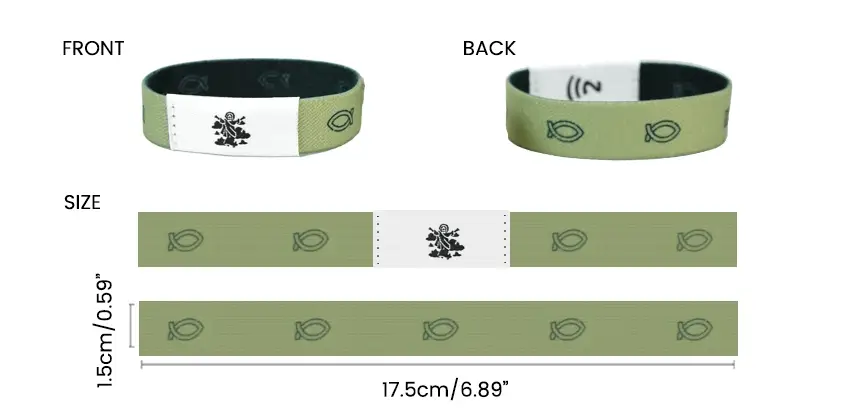 design & size of nfc bible bracelet