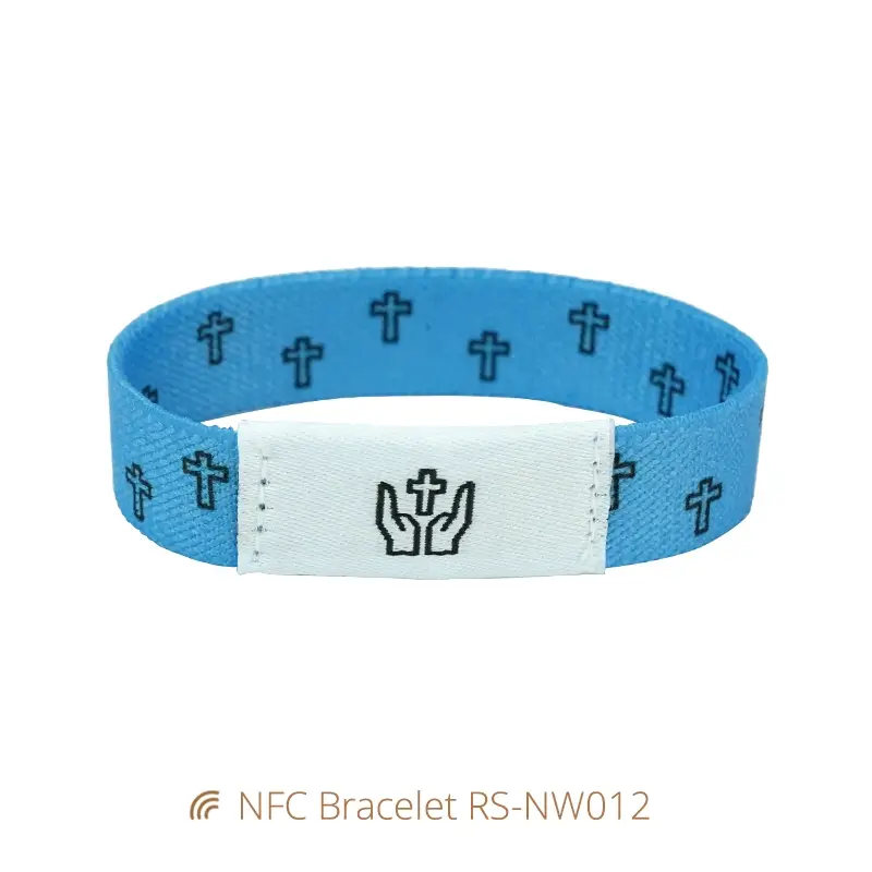 Elastic NFC Bible Bracelet Daily Bible Verse Woven Wristbands