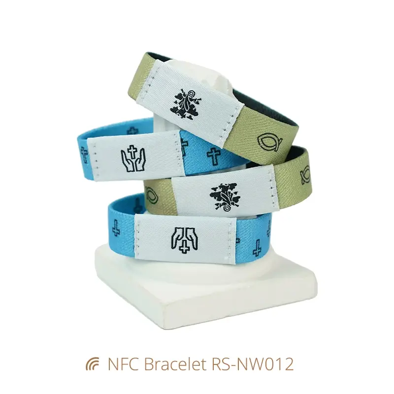 Elastic NFC Bible Bracelet Daily Bible Verse Woven Wristbands