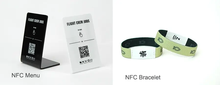 the application of NFC nfc menu and nfc bracelets