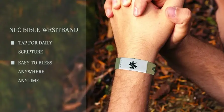 nfc bible wristband tap for daily scriptures