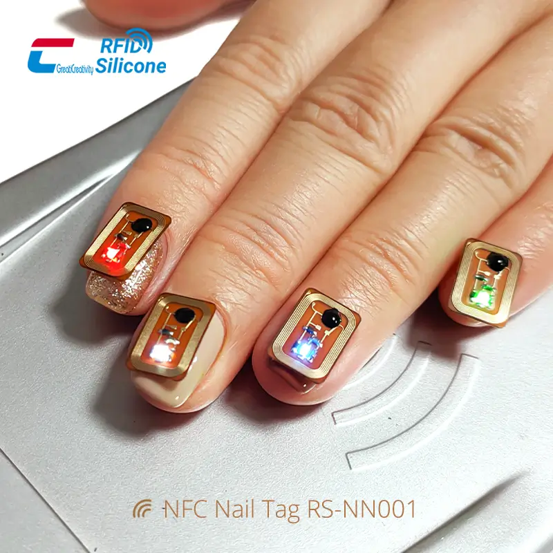 Flashing NFC Led Nail Stickers FPC Nail Chip Tags