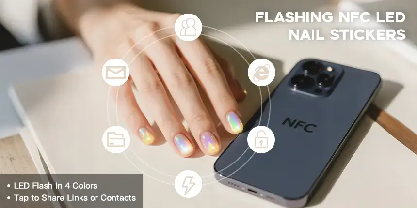 Flashing NFC Led Nail Stickers FPC Nail Chip Tags RS-NN001