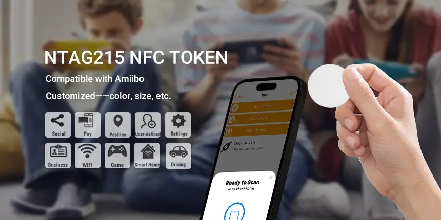 blank nfc token ntag215 coin tags amiibo nfc pvc cards