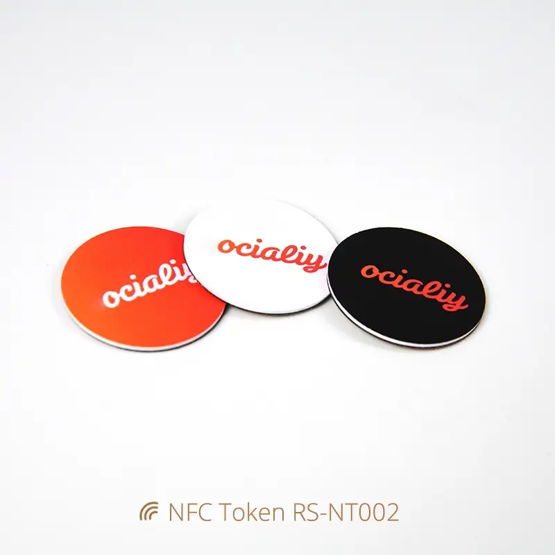 Customized Anti-metal NFC Coin NFC Tokens with 3M Adhesive