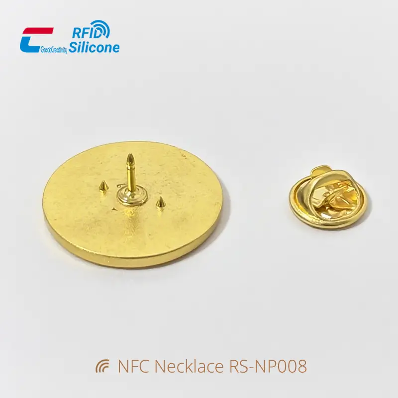 Fashion QR Code NFC Pin Tags Smart Metal Brooch