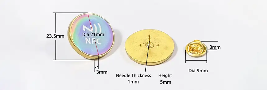 Product Sizes CXJ NFC Pin RS-NP008