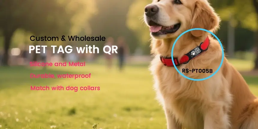 custom wholesale dog tags smart pet tag with qr metal label