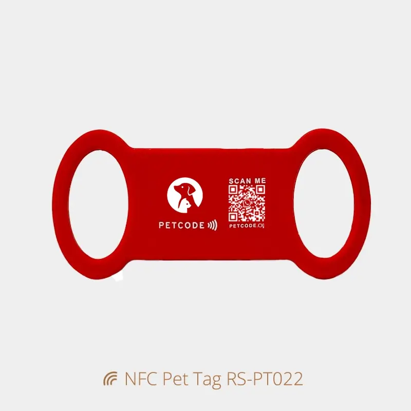 Customized NFC Silicone Pet Tags with QR Code Printing