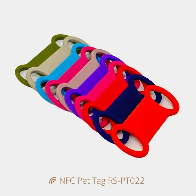 Customized NFC Silicone Pet Tags with QR Code Printing