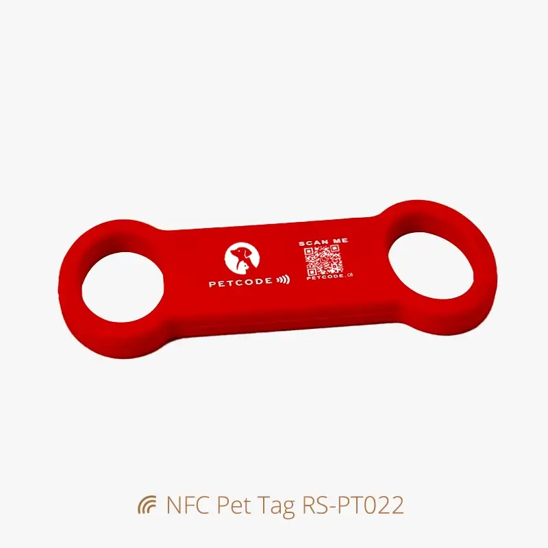 Customized NFC Silicone Pet Tags with QR Code Printing