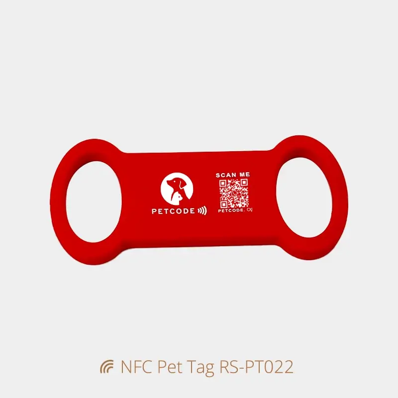 Customized NFC Silicone Pet Tags with QR Code Printing