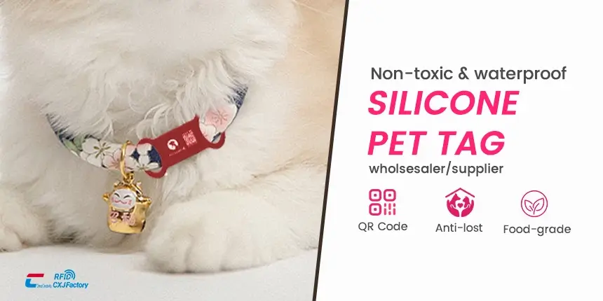 wholesale silicone pet tags durable waterproof with qr code