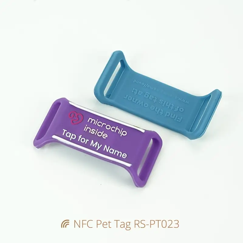 NFC Custom Pet ID Tags Waterproof Soft Silicone
