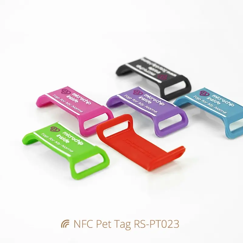 NFC Custom Pet ID Tags Waterproof Soft Silicone