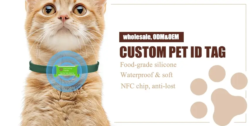 nfc custom pet id tags  waterproof soft silicone supplier