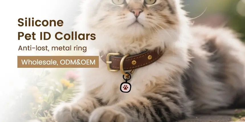 silicone pet id collars anti-lost pet tags supplier