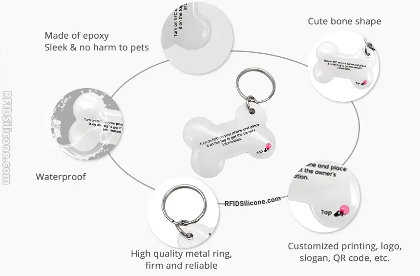 details of waterproof dog tag rs-pt007b