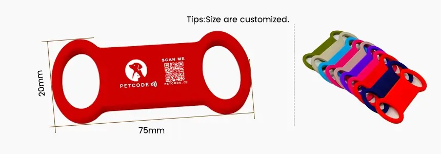 size of nfc silicone pet tags rs-pt022