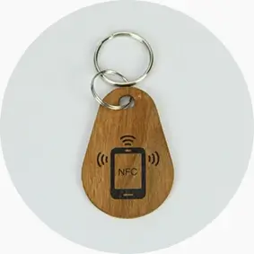 wooden nfc tag keychain rs-nk002
