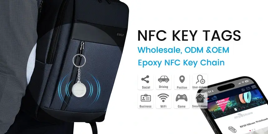 Epoxy Round NFC Key Tags For Instant Digital Sharing