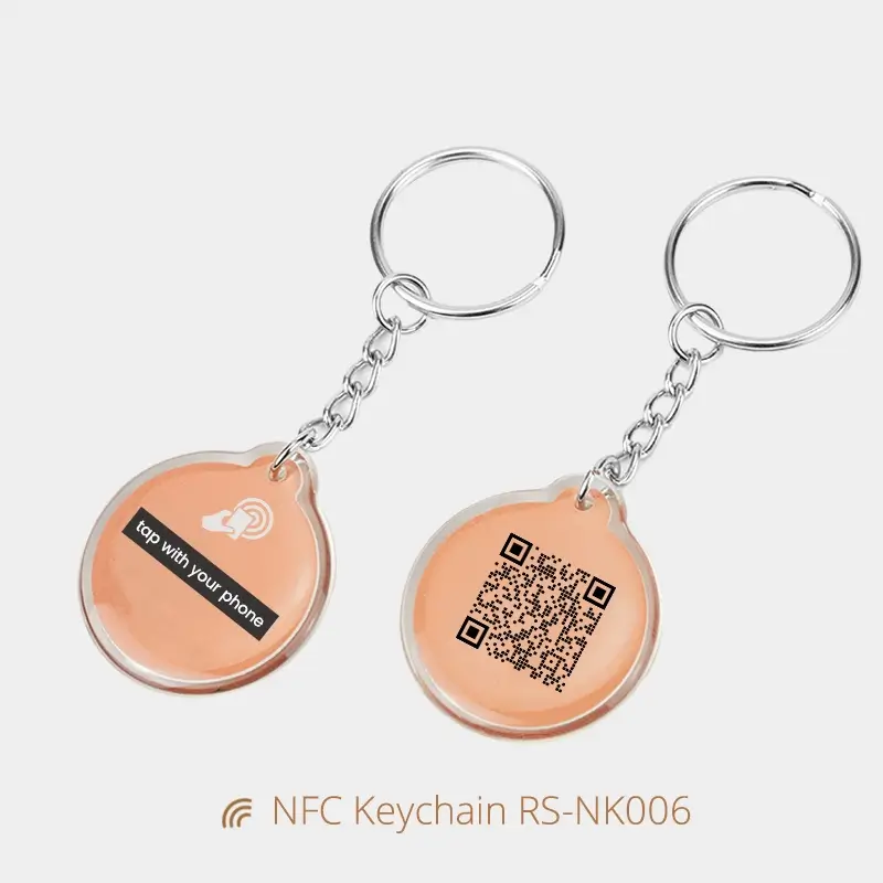 NFC Business Keychains QR Code Printed Share Contacts