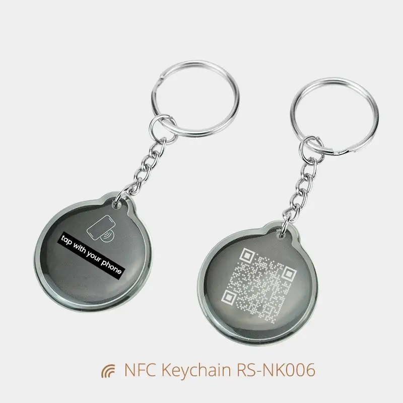 NFC Business Keychains QR Code Printed Share Contacts