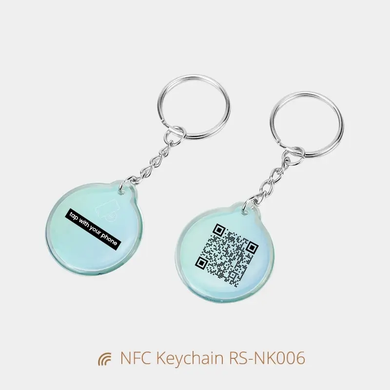 NFC Business Keychains QR Code Printed Share Contacts