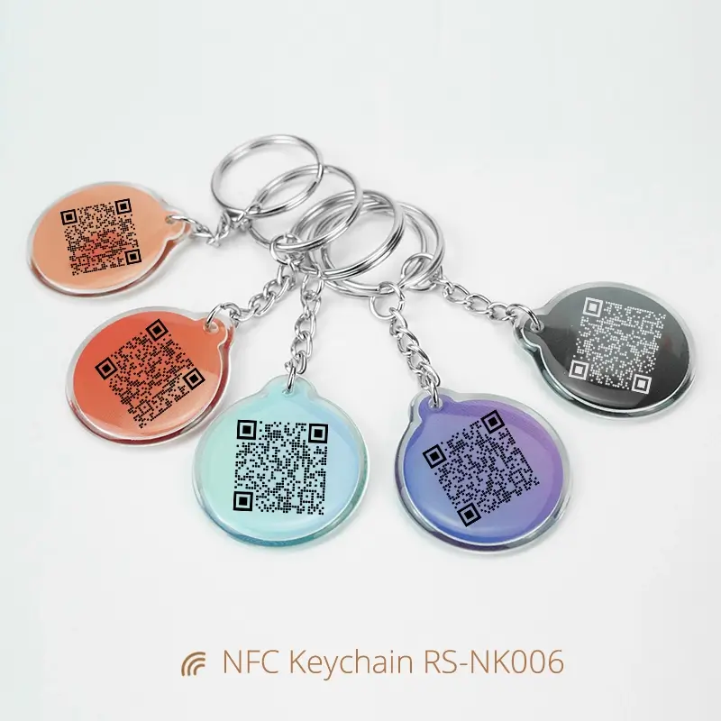 NFC Business Keychains QR Code Printed Share Contacts