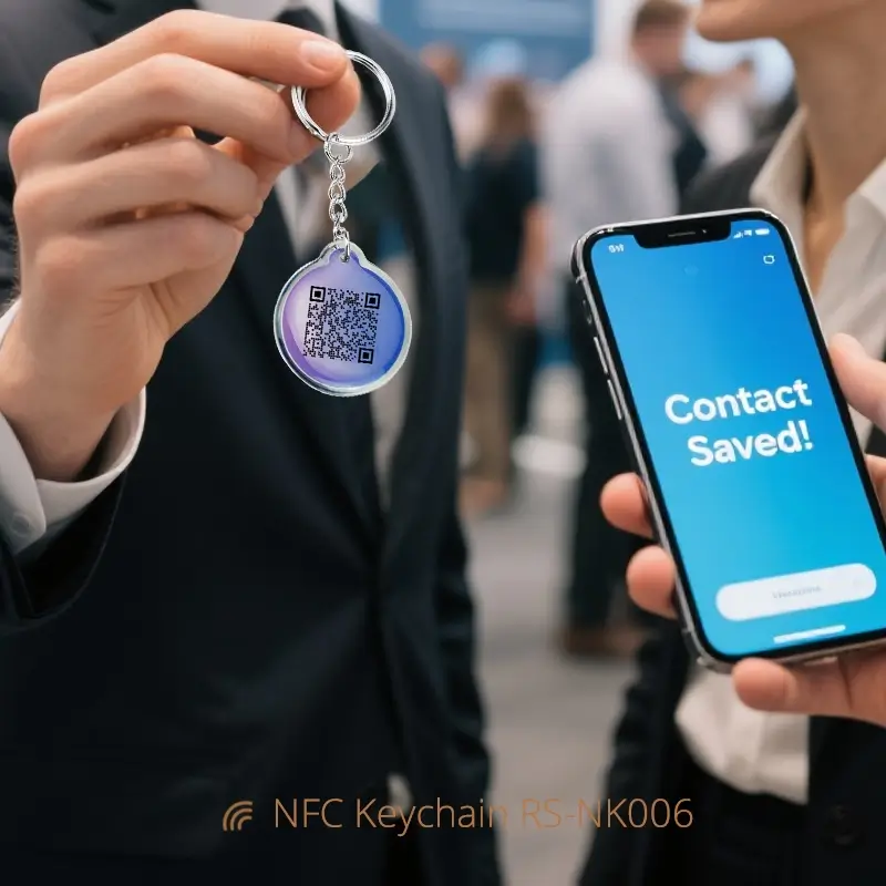 NFC Business Keychains QR Code Printed Share Contacts