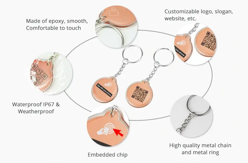 details of nfc busiess keychains rs-nk006