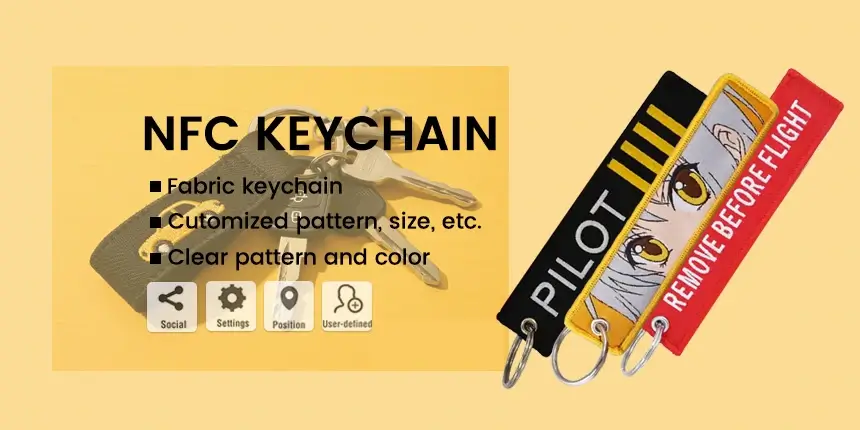 fabric nfc keychain bulk keyring for social sharing