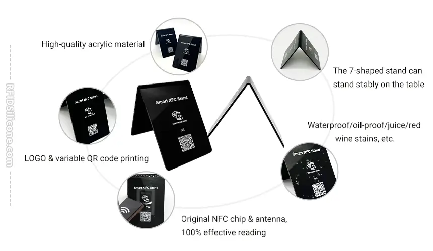 Details of CXJ Acrylic Double-Sided NFC Menu Stands RS-NM003