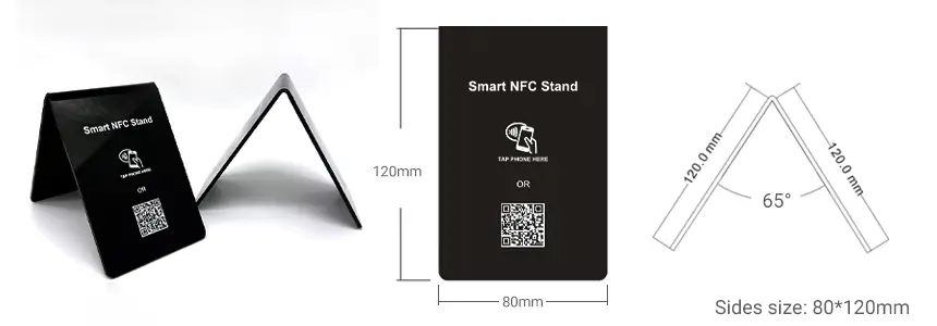 Size & design of RFIDSilicone Double-Sided NFC Menu Stands RS-NM003