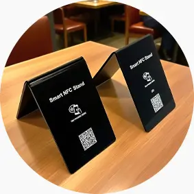 Acrylic Double-Sided Menu Stand NFC Holder