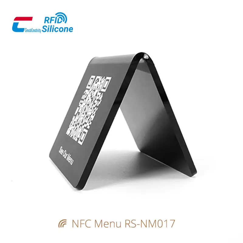 Matte Acrylic NFC Menu Holder for Restaurants & Cafes