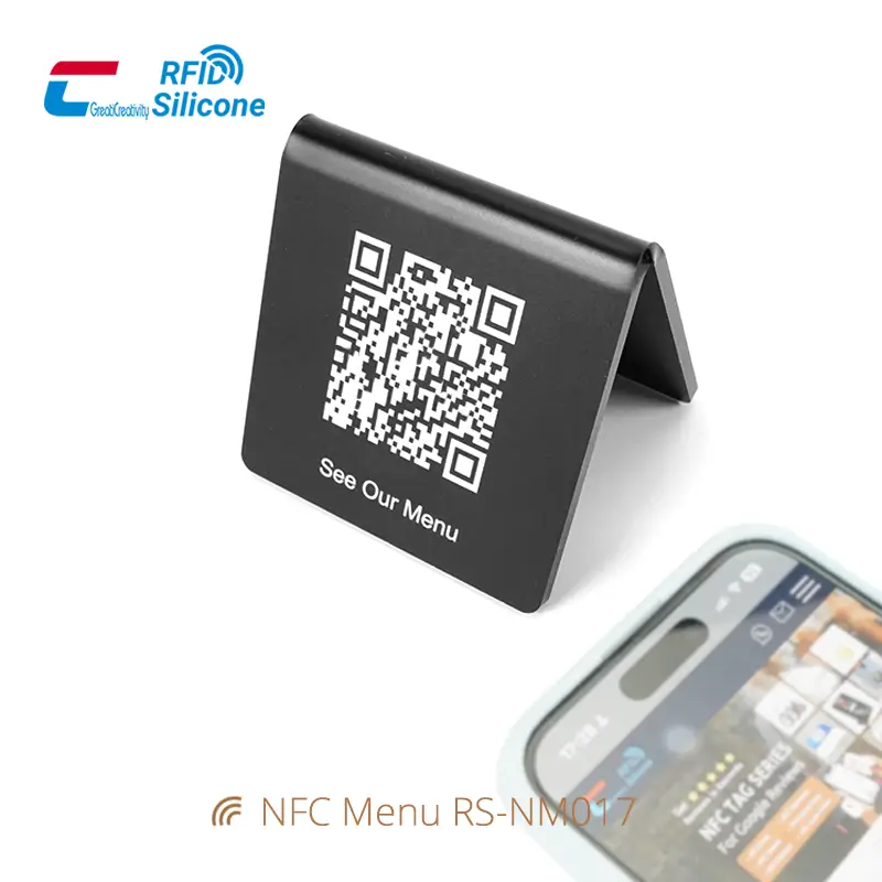 Matte Acrylic NFC Menu Holder for Restaurants & Cafes