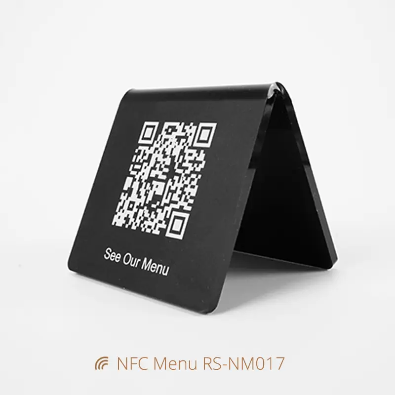 Matte Acrylic NFC Menu Holder for Restaurants & Cafes