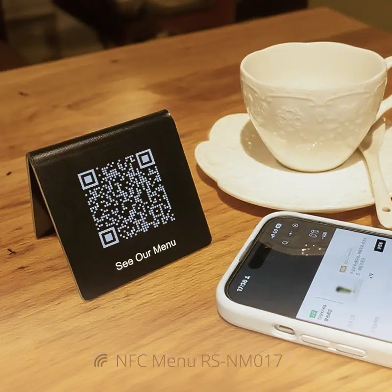 Matte Acrylic NFC Menu Holder for Restaurants & Cafes