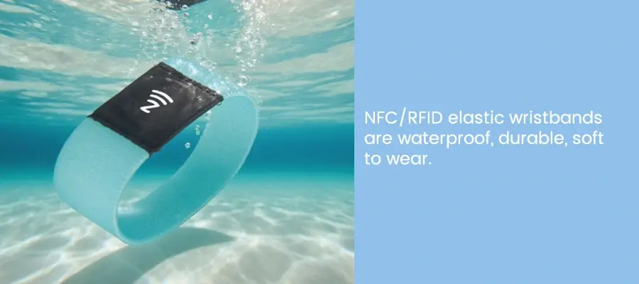 nfc rfid elastic wristbands are waterproof durable soft to wear