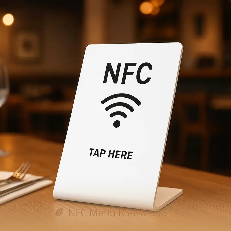 L-Shaped Smart Acrylic NFC Menu for Restaurants