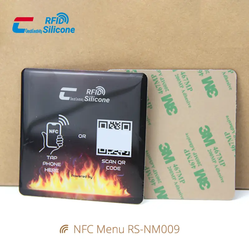Waterproof Square Label NFC Menu QR Code Tag